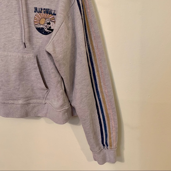 RIP CURL Womens Cropped Hoodie Sweatshirt Gray XS - Picture 5 of 10